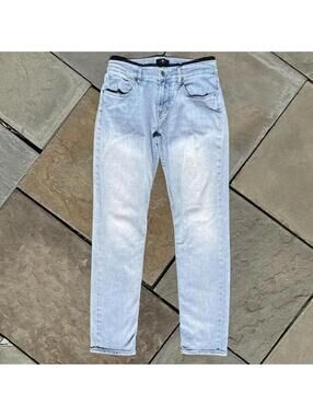 Light Wash Straight Slim Fit Jeans 32